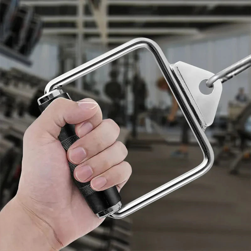 Accessoires pour machines à câble – Poignées en acier et recouvertes de caoutchouc, barres multi-prises et sangles de cheville pour un entraînement complet du corps – Idéal pour les salles de sport à domicile