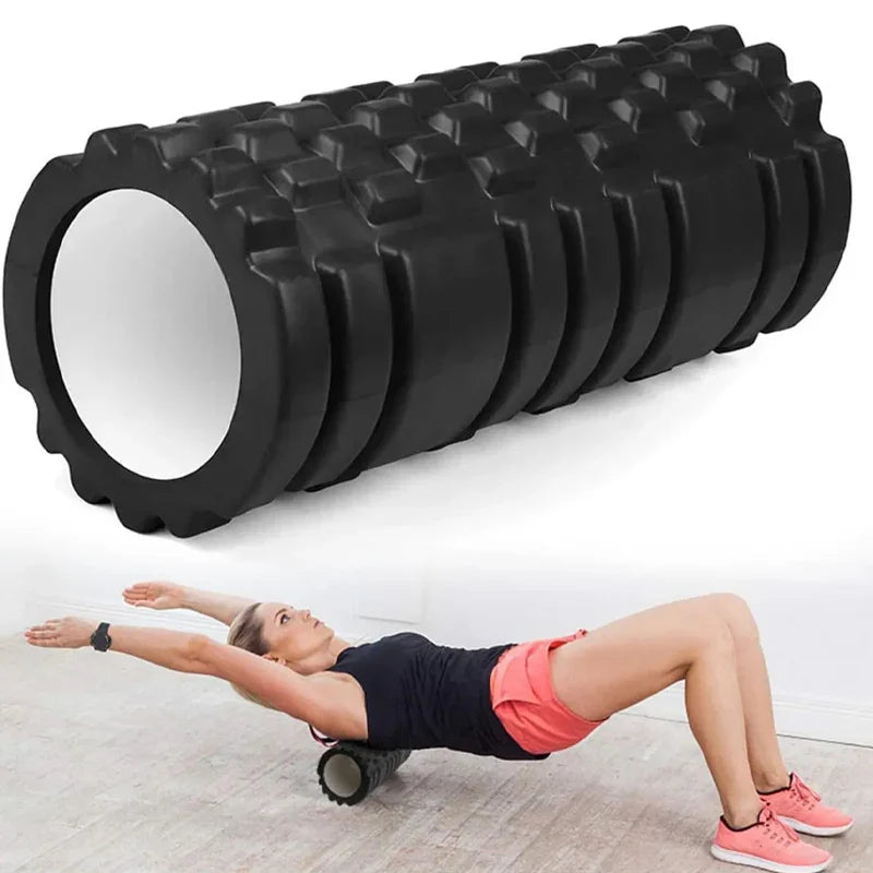 Rouleau de Massage en Mousse Haute Densité ¨C EVA Durable, Texture Quadrillée, Soulagement des Tissus Profonds pour la Récupération Musculaire, la Flexibilité et le Soulagement de la Douleur ¨C Idéal pour la Maison et les Voyages