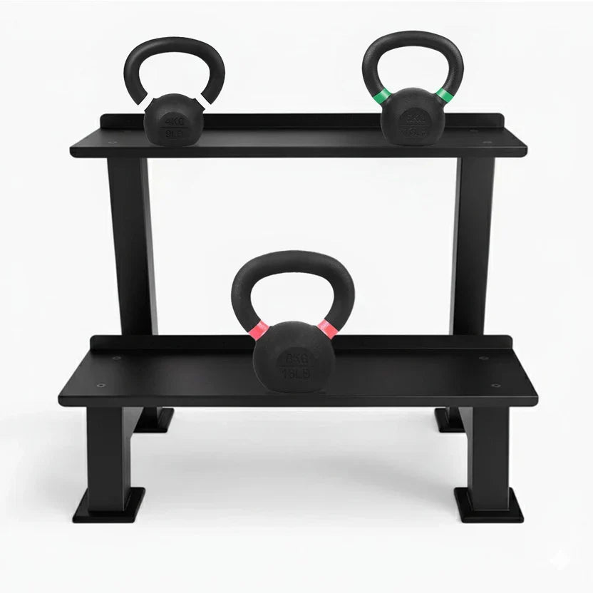 Ensemble de kettlebells en fonte – Fer massif, revêtement antirouille, prise ergonomique – Entraînement complet du corps pour la force et la puissance – Idéal pour les salles de sport à domicile
