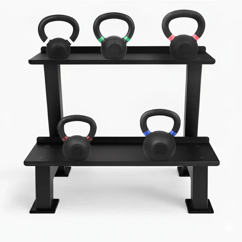 Ensemble de kettlebells en fonte – Fer massif, revêtement antirouille, prise ergonomique – Entraînement complet du corps pour la force et la puissance – Idéal pour les salles de sport à domicile