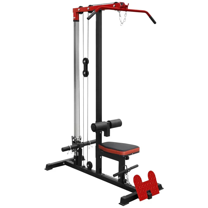 Appareil LAT Pulldown – Station à câbles avec poulie haute et basse et siège réglable pour gym à domicile