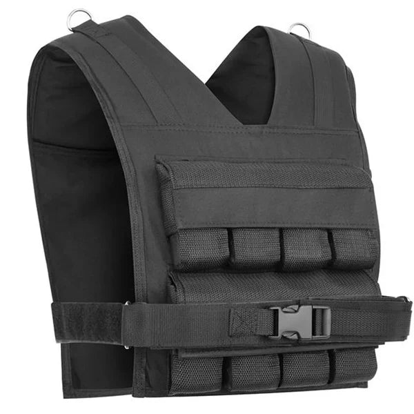 Gilet lesté réglable 30 kg – Tissu Oxford 600D, poids métalliques amovibles, bandes réfléchissantes – Musculation et cardio – Exercices à la maison et en extérieur