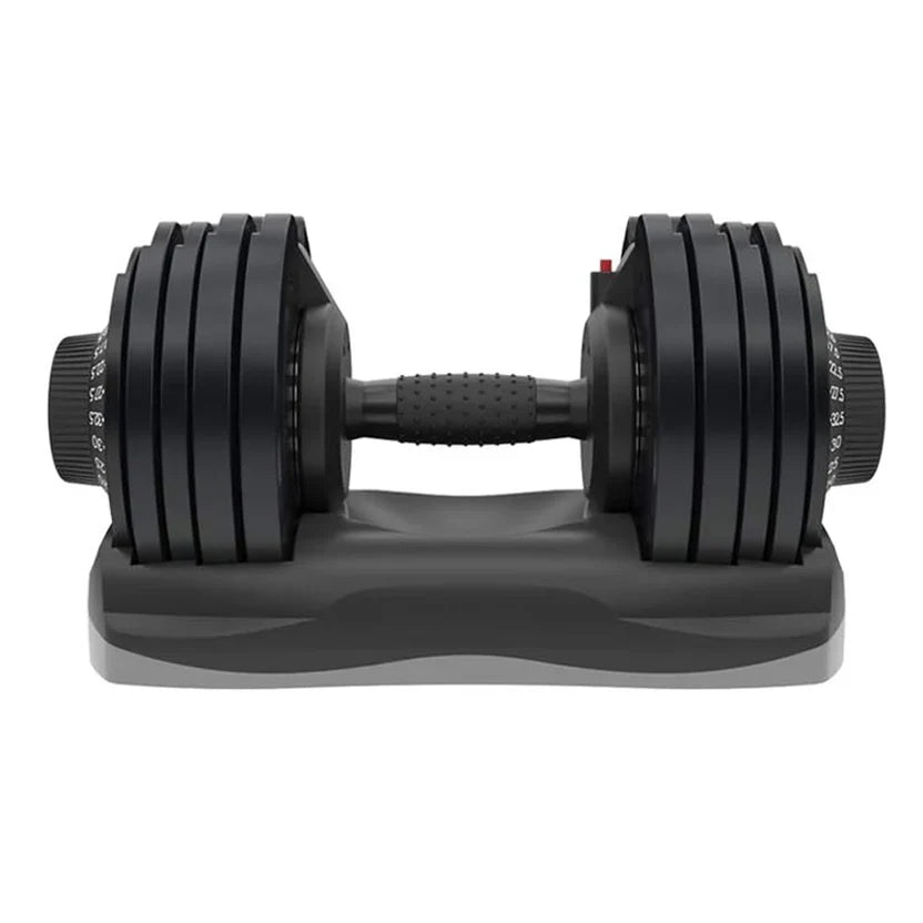 Ensemble d'haltères réglables - Paire de poids libres 12 en 1 allant de 5 kg à 32,5 kg chacun par paliers de 2,5 kg - Équipement de musculation peu encombrant pour gymnases à domicile