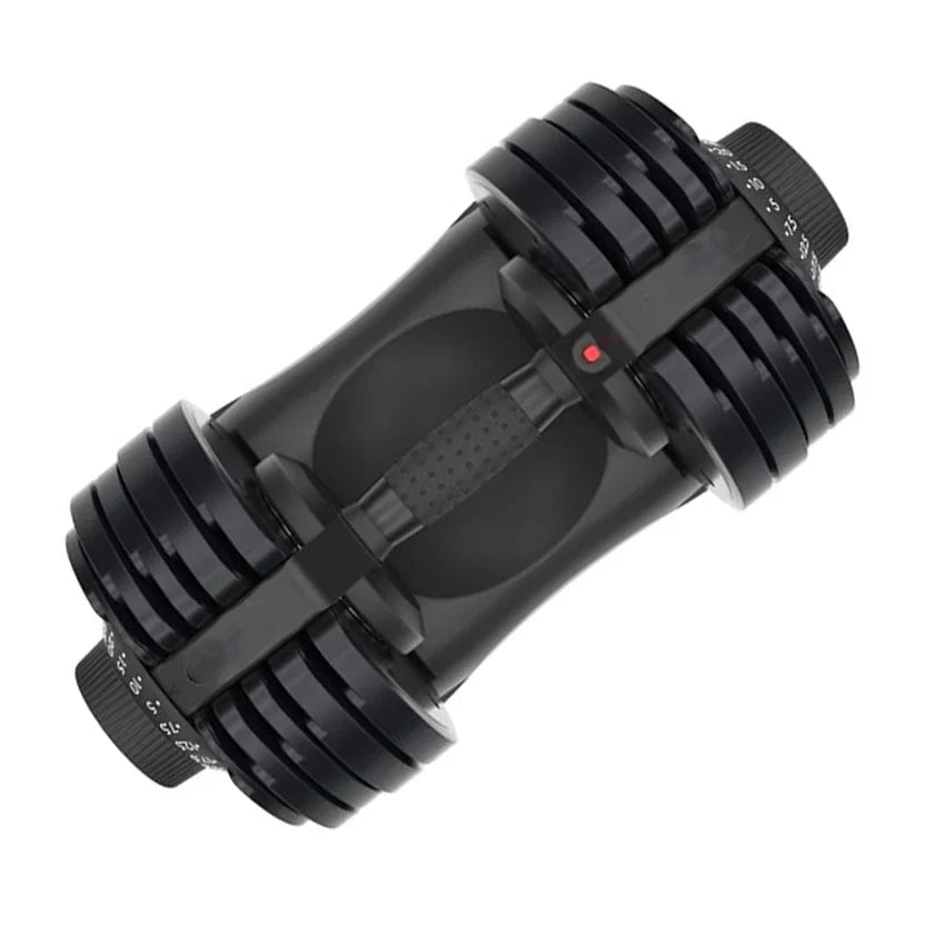 Ensemble d'haltères réglables - Paire de poids libres 12 en 1 allant de 5 kg à 32,5 kg chacun par paliers de 2,5 kg - Équipement de musculation peu encombrant pour gymnases à domicile