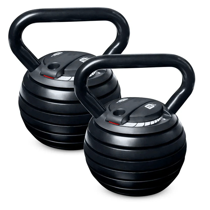 Kit d'haltères russes réglable 7-en-1 – De 3,4 kg à 18 kg, système de verrouillage rapide, poignée ergonomique, équipement de musculation compact pour l'entraînement à domicile