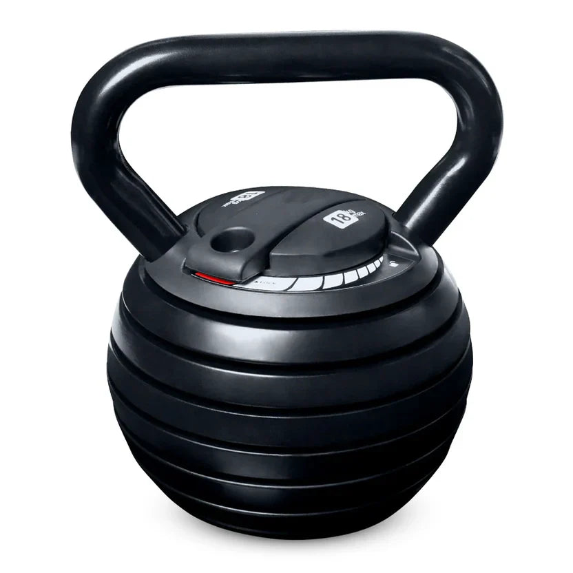 Kit d'haltères russes réglable 7-en-1 – De 3,4 kg à 18 kg, système de verrouillage rapide, poignée ergonomique, équipement de musculation compact pour l'entraînement à domicile