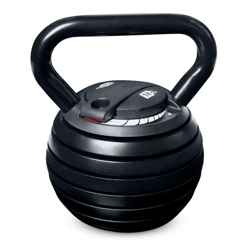 Kit d'haltères russes réglable 7-en-1 – De 3,4 kg à 18 kg, système de verrouillage rapide, poignée ergonomique, équipement de musculation compact pour l'entraînement à domicile