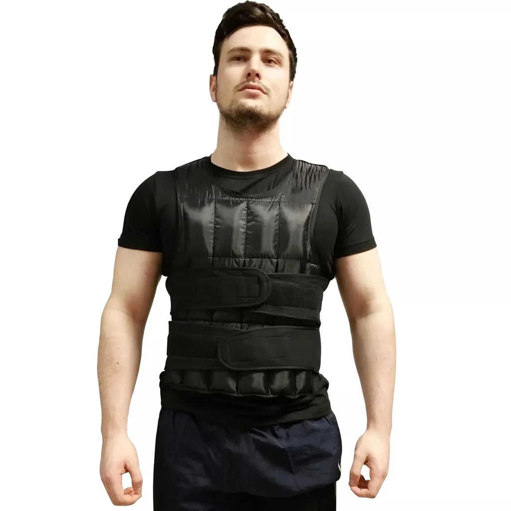 Gilet Lesté Réglable 10-20 kg, 38 Poids Amovibles, Coupe Ajustée Unisexe, Répartition Uniforme du Poids, Résistant à la Transpiration pour la Course, le HIIT et l'Entraînement à Domicile