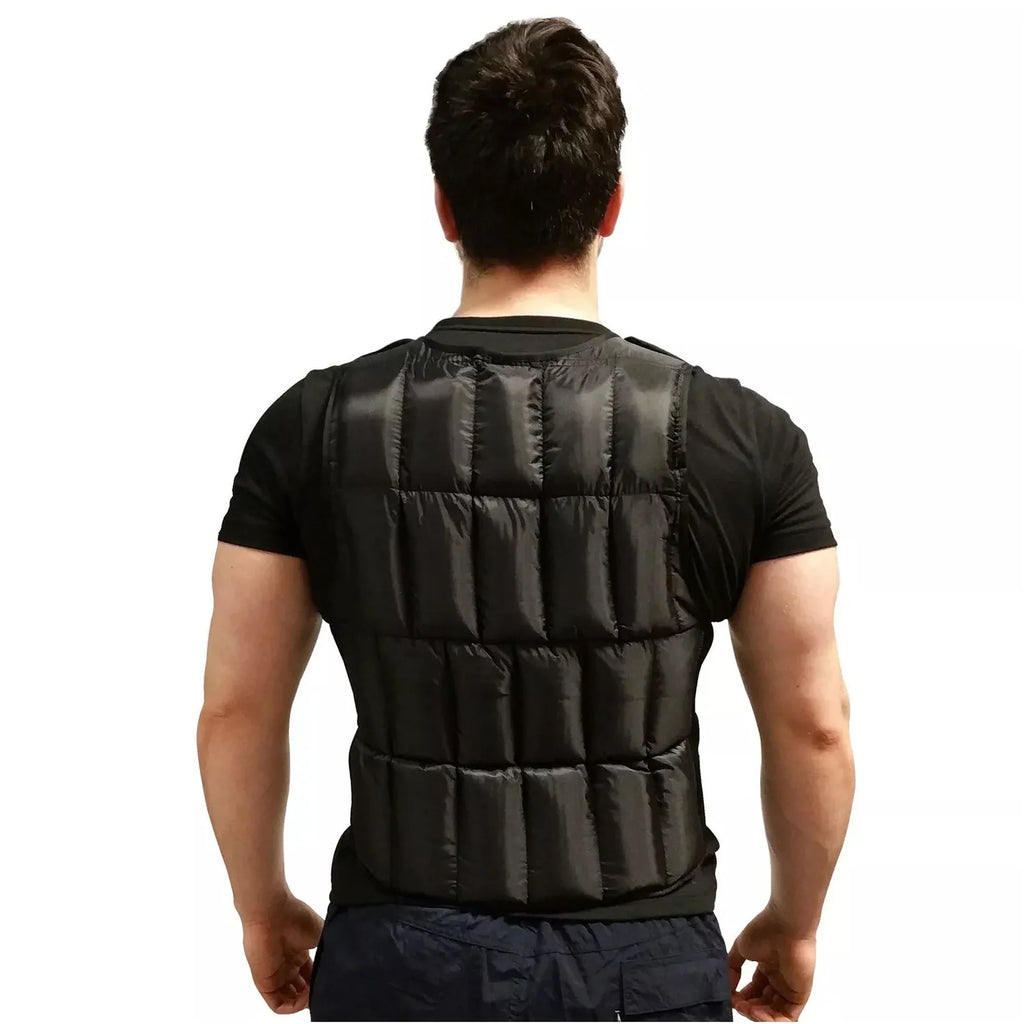 Gilet Lesté Réglable 10-20 kg, 38 Poids Amovibles, Coupe Ajustée Unisexe, Répartition Uniforme du Poids, Résistant à la Transpiration pour la Course, le HIIT et l'Entraînement à Domicile