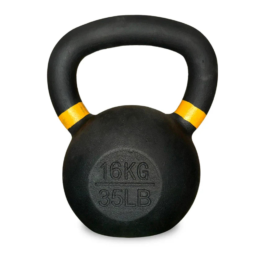 Ensemble de kettlebells en fonte – Fer massif, revêtement antirouille, prise ergonomique – Entraînement complet du corps pour la force et la puissance – Idéal pour les salles de sport à domicile