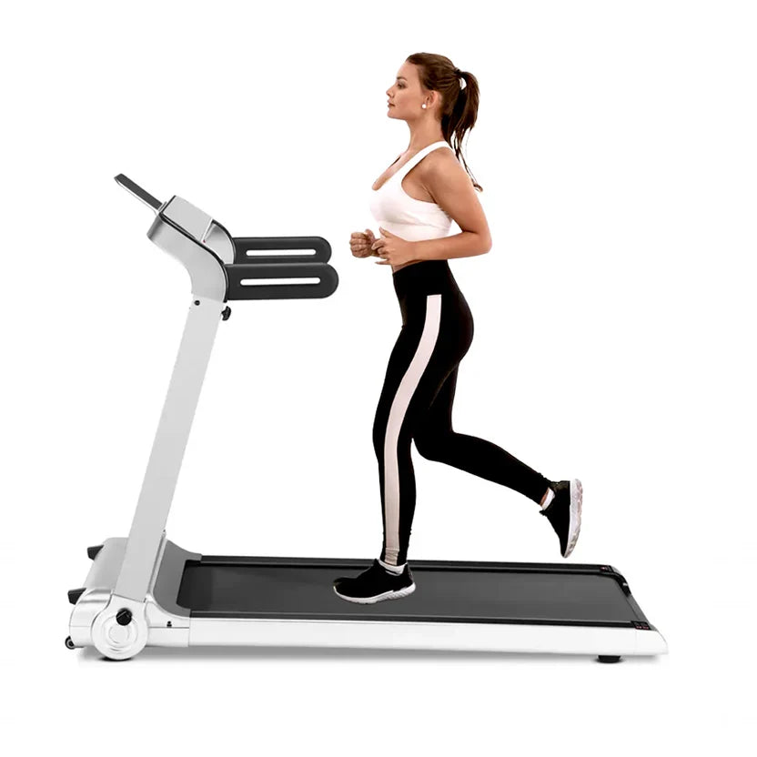 Tapis de course pliable compact 14 km/h – Écran LED – Tapis de marche amortissant pour salle de sport à domicile et petits espaces
