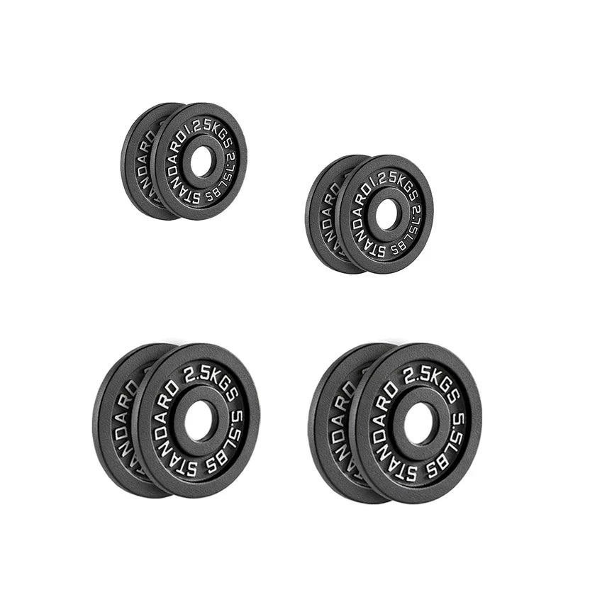 Poids en fonte – Disques olympiques noirs thermolaqués avec inserts en acier | Plaques robustes pour l'entraînement musculaire et la salle de sport à domicile | Ensembles disponibles