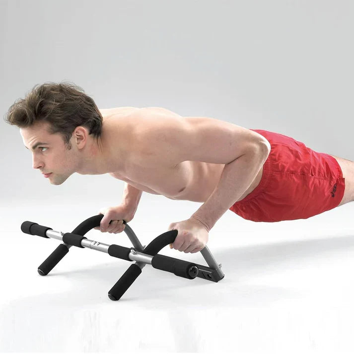 Barre de traction de porte – Acier robuste, sans vis, poignée antidérapante pour l'entraînement de la force du haut du corps – Idéale pour la salle de sport à domicile et les appartements