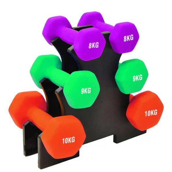 Support de rangement pour haltères en néoprène robuste – Cadre en A en acier solide, rangement compact à 3 ou 5 niveaux pour la maison et la salle de sport