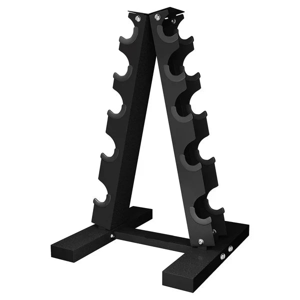 Support de rangement pour haltères en néoprène robuste – Cadre en A en acier solide, rangement compact à 3 ou 5 niveaux pour la maison et la salle de sport