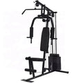 Machine multifonction essentielle - Acier robuste, Station d'entraînement compacte pour tout le corps avec pile de poids de 45 kg/66 kg - Tirage dorsal, développé couché, leg curl/extension pour installation à domicile