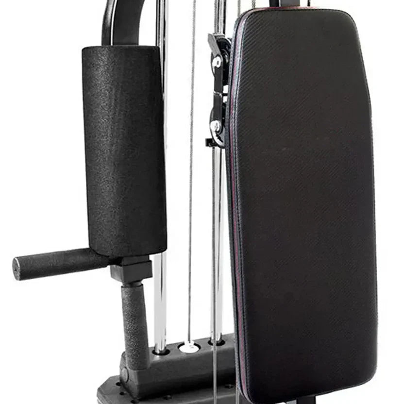 Machine multifonction essentielle - Acier robuste, Station d'entraînement compacte pour tout le corps avec pile de poids de 45 kg/66 kg - Tirage dorsal, développé couché, leg curl/extension pour installation à domicile