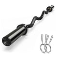 Heavy Duty 47¡± Olympic EZ Curl Barbell ¨C Chrome Steel Curl Bar with Spring Collars | 500lb Capacity | Fits 2-Inch Plates | Ergonomic Grip for Strength Training in Home Gyms