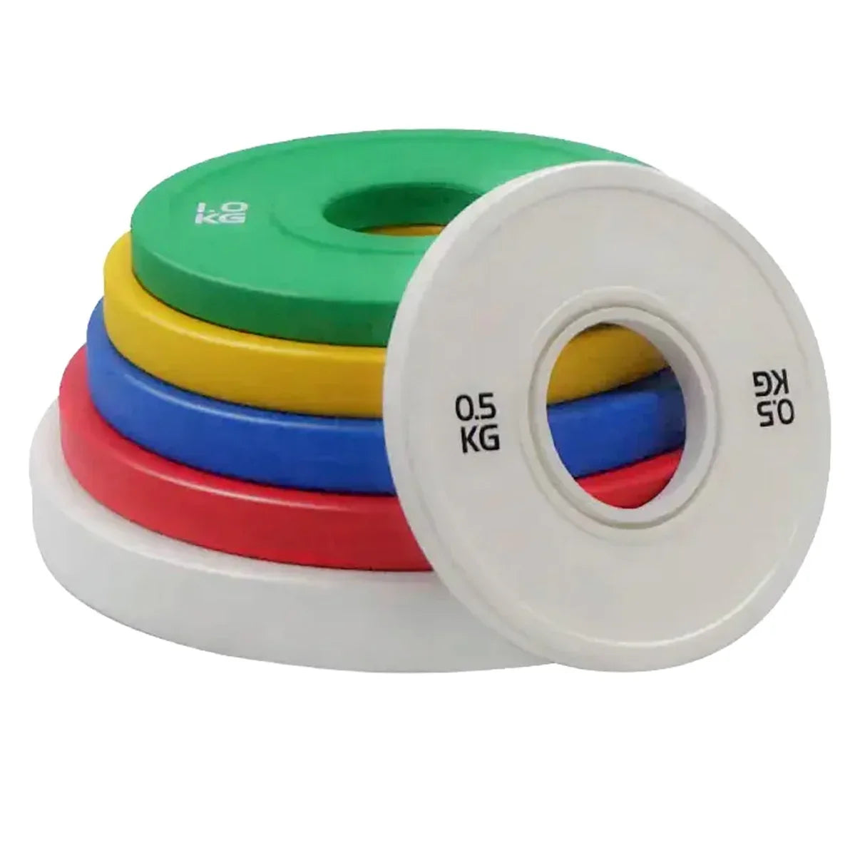 Disques de poids fractionnaires olympiques – Paires en acier revêtues de caoutchouc de 0,5 kg à 5 kg – Disques de micro-charge codés par couleur IWF pour un entraînement progressif à domicile