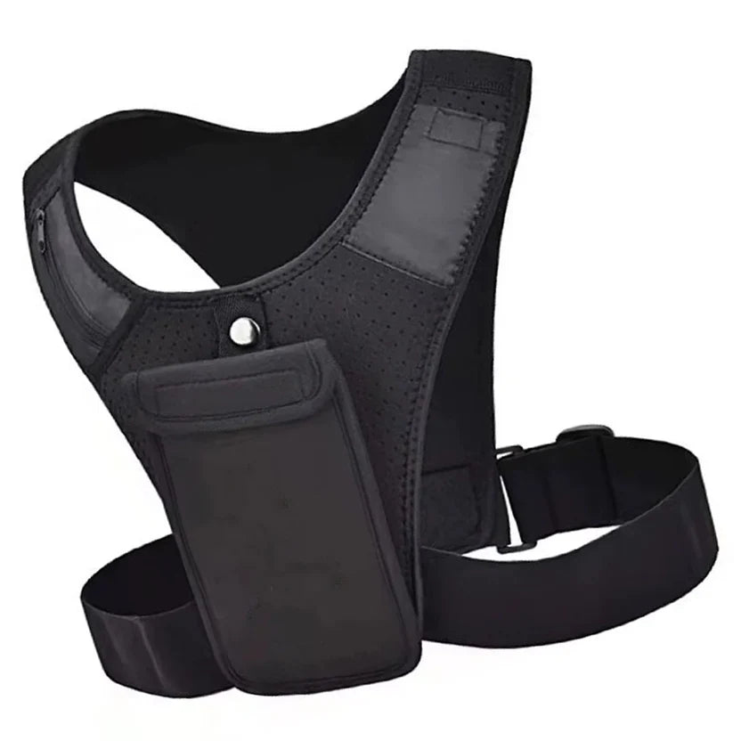 Gilet d'hydratation léger et réglable avec support de téléphone et design réfléchissant haute visibilité pour la course de nuit et l'utilisation sur sentier