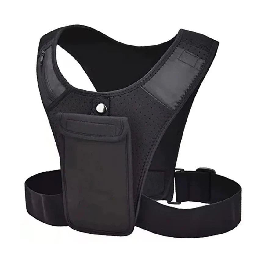 Gilet d'hydratation léger et réglable avec support de téléphone et design réfléchissant haute visibilité pour la course de nuit et l'utilisation sur sentier