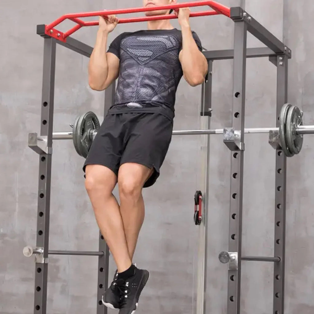 Rack de puissance ajustable Multi-Cage avec poulie à double câble et barre de traction – Station de musculation en acier robuste pour la remise en forme à domicile