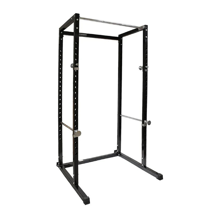 Rack de Puissance Réglable Robuste G100 avec Barre de Traction – Cadre en Acier Durable, Bras de Sécurité, Entraînement de Force pour Gymnases à Domicile Compacts (Noir)