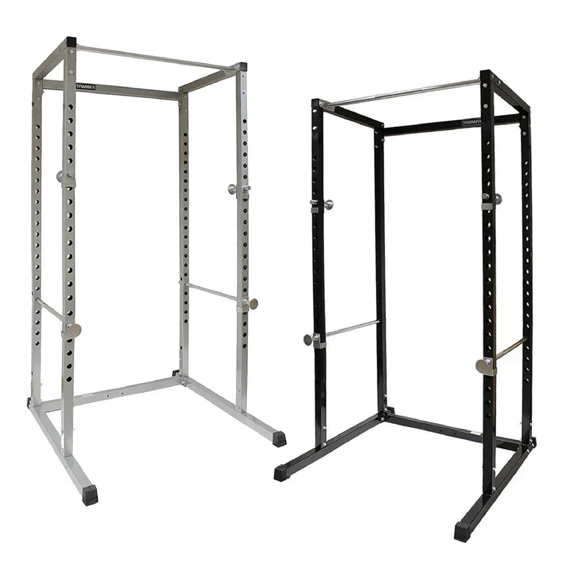 Rack de Puissance Réglable Robuste G100 avec Barre de Traction – Cadre en Acier Durable, Bras de Sécurité, Entraînement de Force pour Gymnases à Domicile Compacts (Noir)