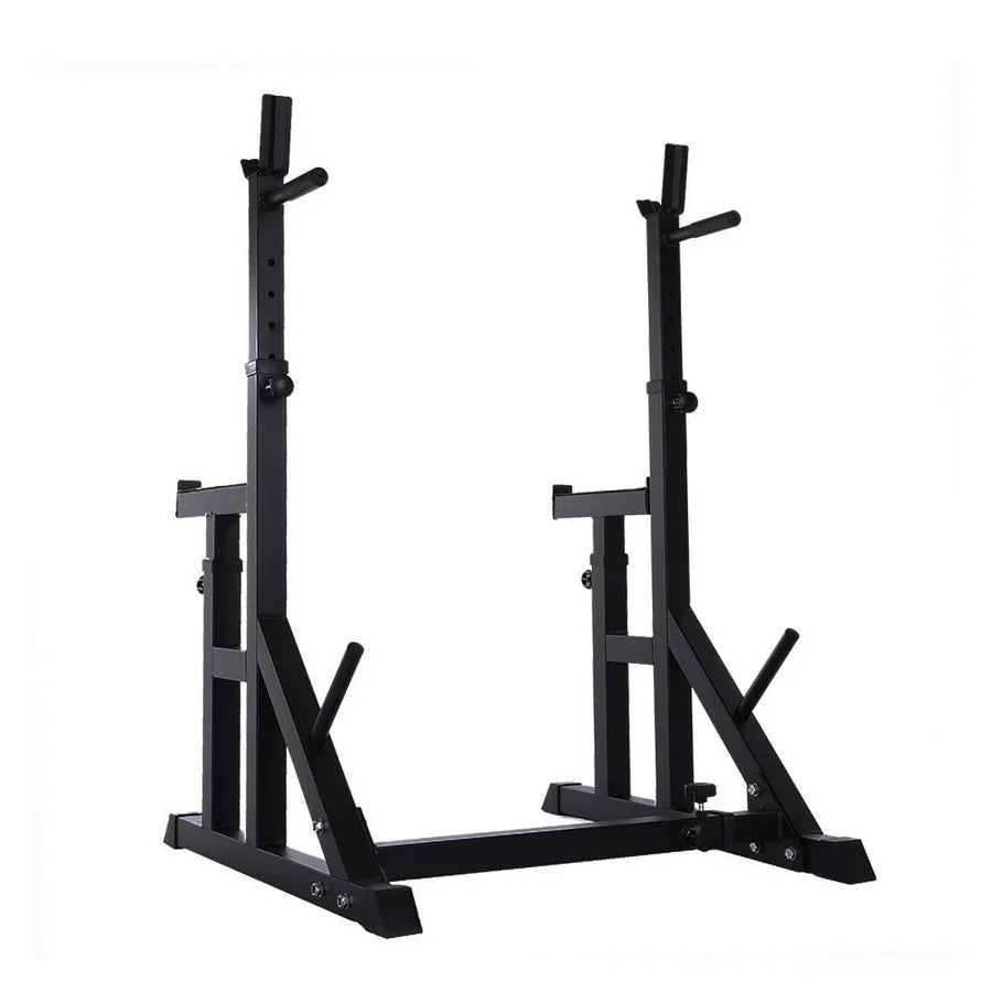 Rack Ajustable Robuste pour Squat et Développé Couché 2.0 – Capacité 400kg, 13 Niveaux de Hauteur, Poignées de Dips, Rangement pour Disques & Support pour Barre Olympique pour Entraînement à Domicile