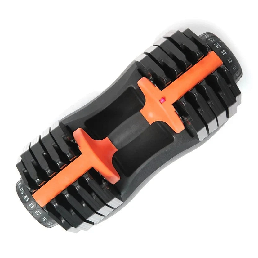 Haltères réglables 10 en 1 (2,5 à 25 kg) avec molette de réglage rapide et verrouillage de sécurité – Équipement de musculation compact pour la maison