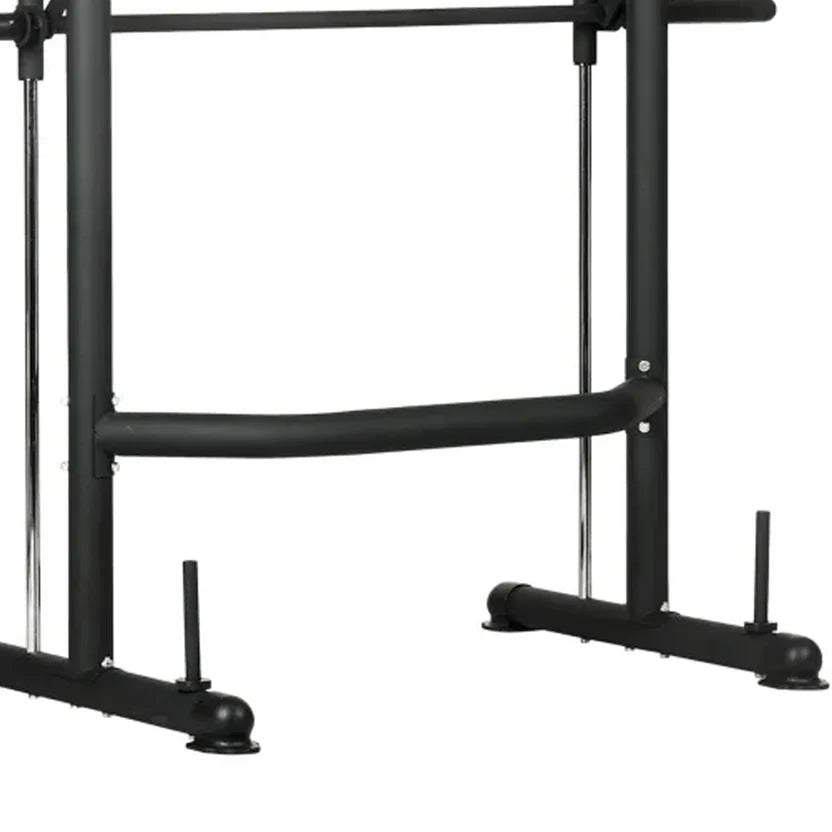 Cage à squat Smith Machine avec barre de traction – Acier robuste, butées de sécurité, station d'entraînement multifonctionnelle pour la maison