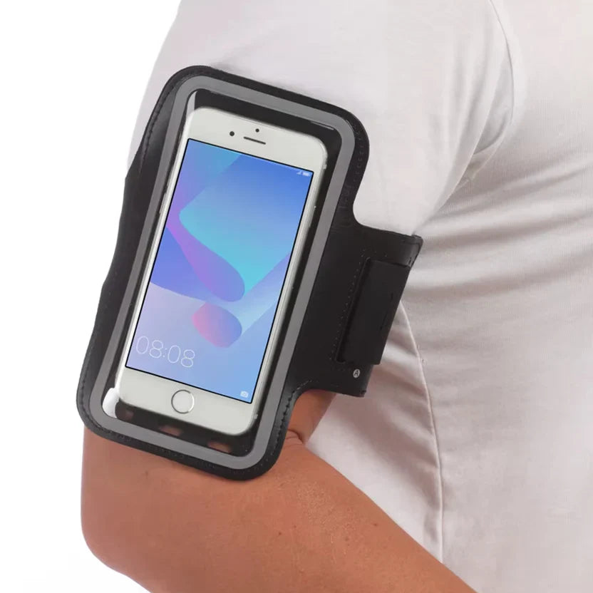 Brassard de sport étanche pour téléphone – Housse élastique en néoprène, bandes réfléchissantes, convient aux téléphones jusqu'à 7 pouces, compatible écran tactile – idéal pour la course et la gym