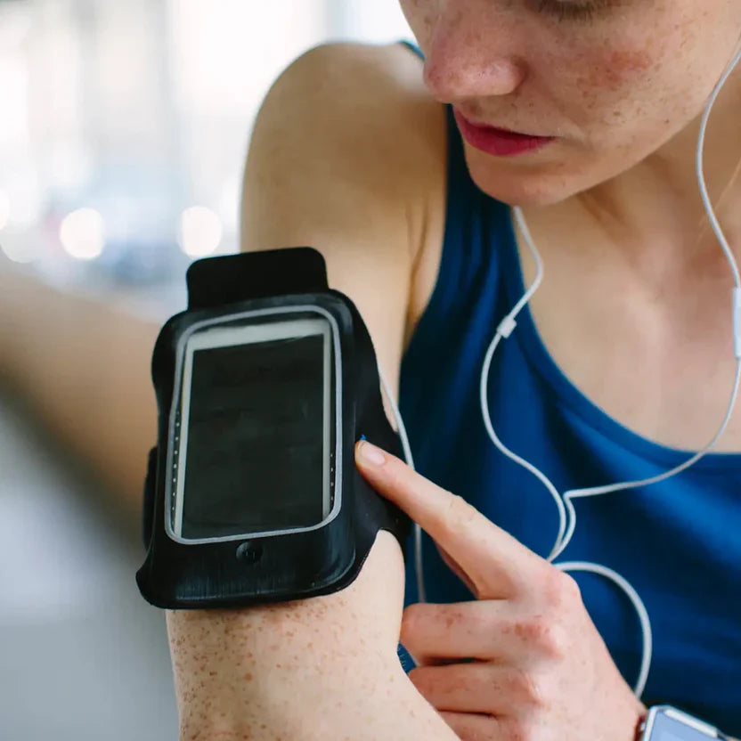 Brassard de sport étanche pour téléphone – Housse élastique en néoprène, bandes réfléchissantes, convient aux téléphones jusqu'à 7 pouces, compatible écran tactile – idéal pour la course et la gym