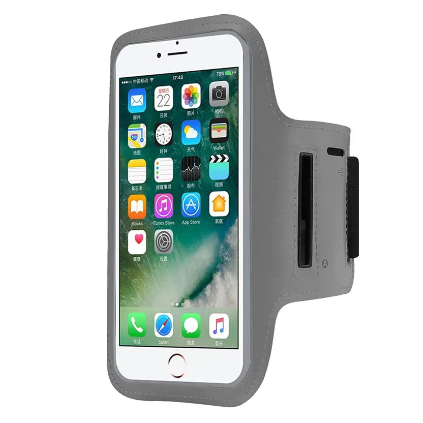 Brassard de sport étanche pour téléphone – Housse élastique en néoprène, bandes réfléchissantes, convient aux téléphones jusqu'à 7 pouces, compatible écran tactile – idéal pour la course et la gym