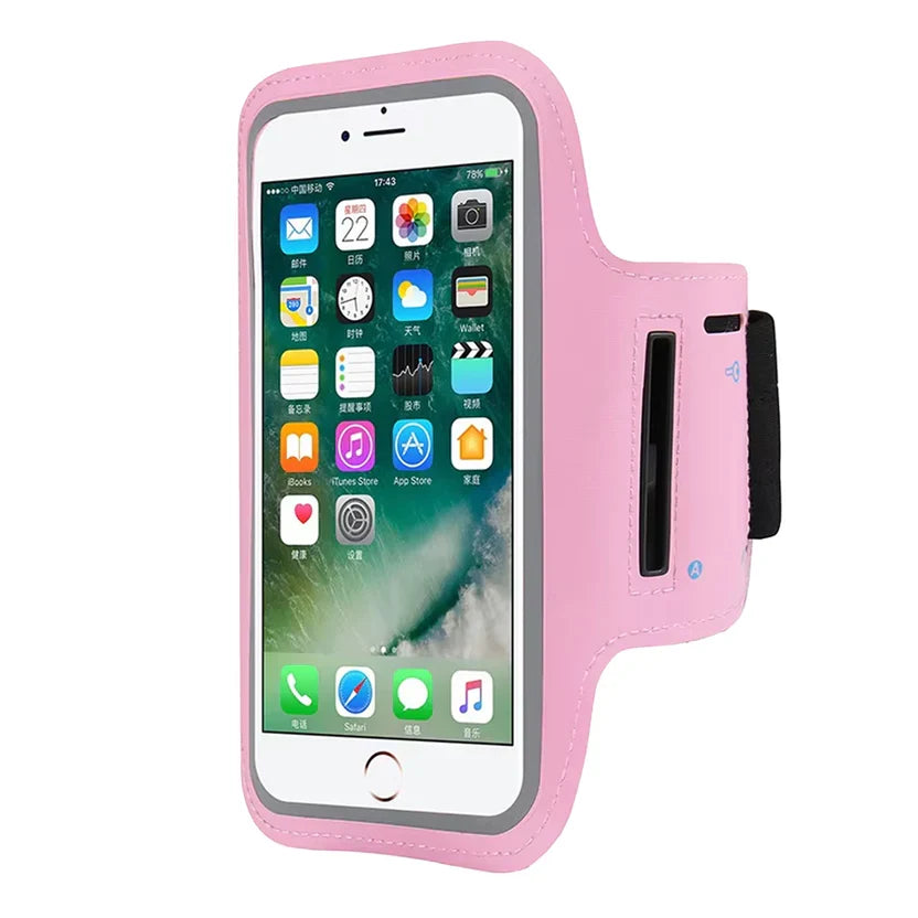 Brassard de sport étanche pour téléphone – Housse élastique en néoprène, bandes réfléchissantes, convient aux téléphones jusqu'à 7 pouces, compatible écran tactile – idéal pour la course et la gym