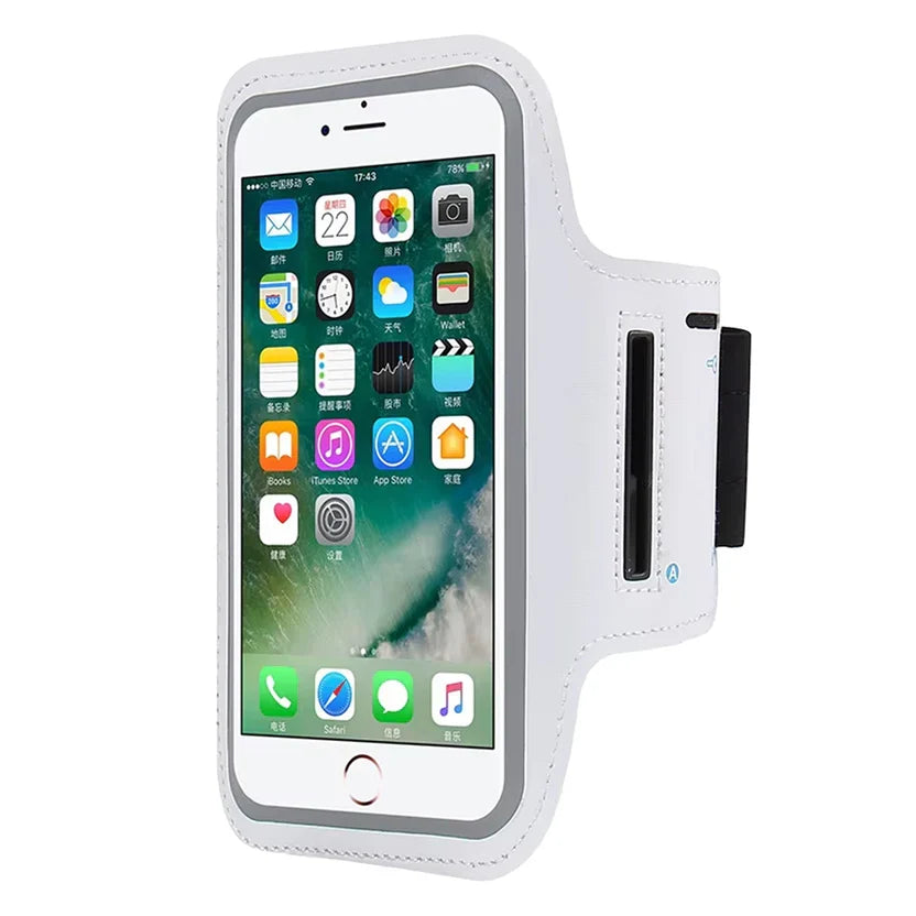 Brassard de sport étanche pour téléphone – Housse élastique en néoprène, bandes réfléchissantes, convient aux téléphones jusqu'à 7 pouces, compatible écran tactile – idéal pour la course et la gym