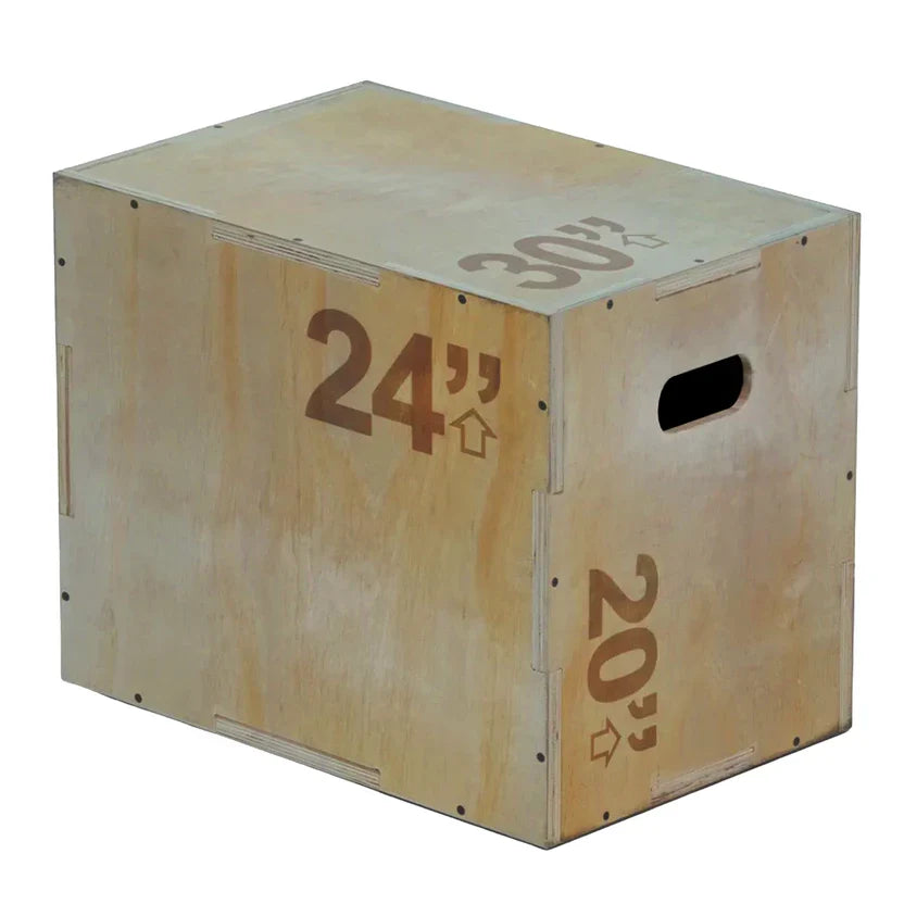 Boîte plyométrique en bois 3-en-1 robuste – Hauteur multiple (14, 16, 20, 24) | Surface antidérapante | Entraînement de saut à domicile pour l'agilité, le HIIT et la musculation