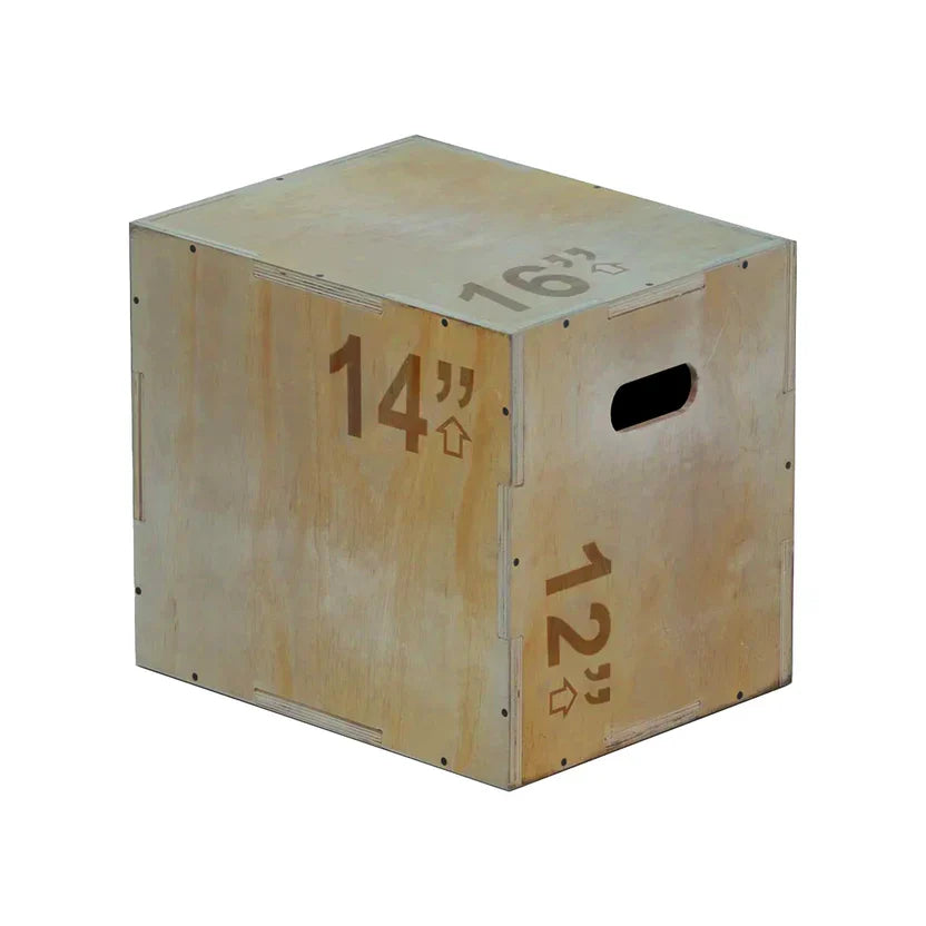 Boîte plyométrique en bois 3-en-1 robuste – Hauteur multiple (14, 16, 20, 24) | Surface antidérapante | Entraînement de saut à domicile pour l'agilité, le HIIT et la musculation