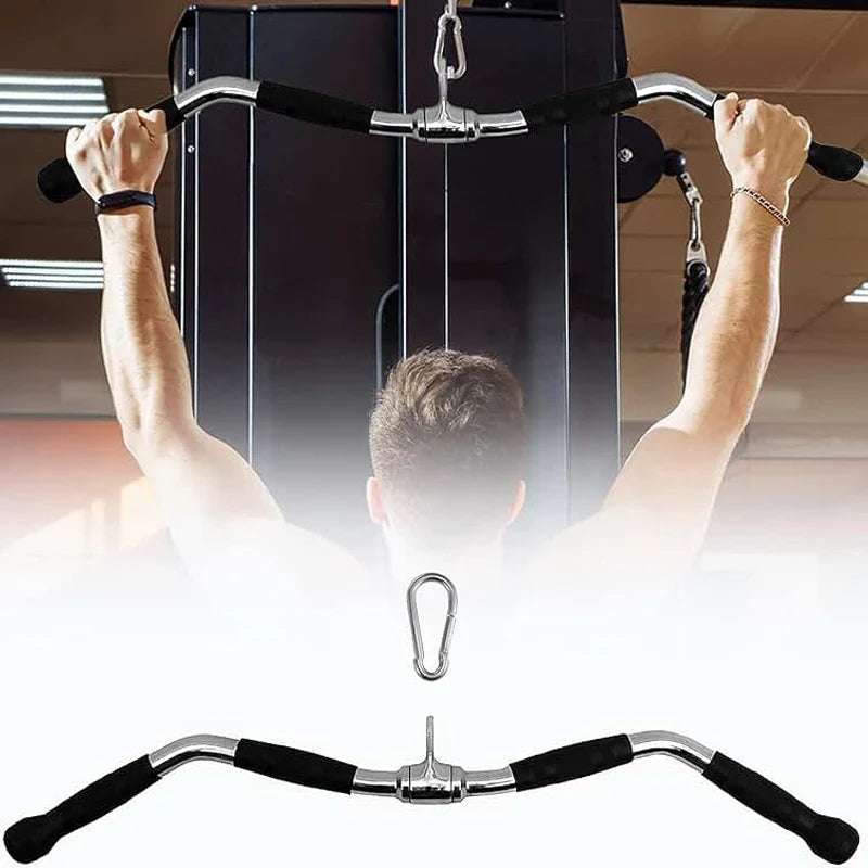 Accessoires pour machines à câble – Poignées en acier et recouvertes de caoutchouc, barres multi-prises et sangles de cheville pour un entraînement complet du corps – Idéal pour les salles de sport à domicile
