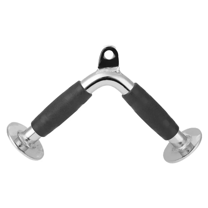 Accessoires pour machines à câble – Poignées en acier et recouvertes de caoutchouc, barres multi-prises et sangles de cheville pour un entraînement complet du corps – Idéal pour les salles de sport à domicile